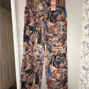 SHEIN Multicolor Artistic Print Boot Cut Jeans